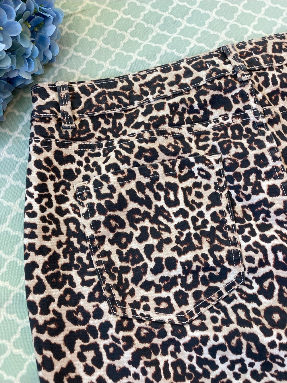 Liz Claiborne Leopard Print Denim Maxi 16 - Picture 9 of 9